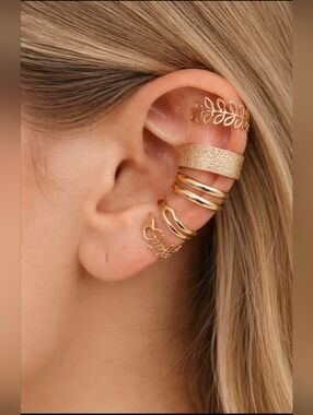 Gold Ear Cuff Set - Elegant Multi-Pack